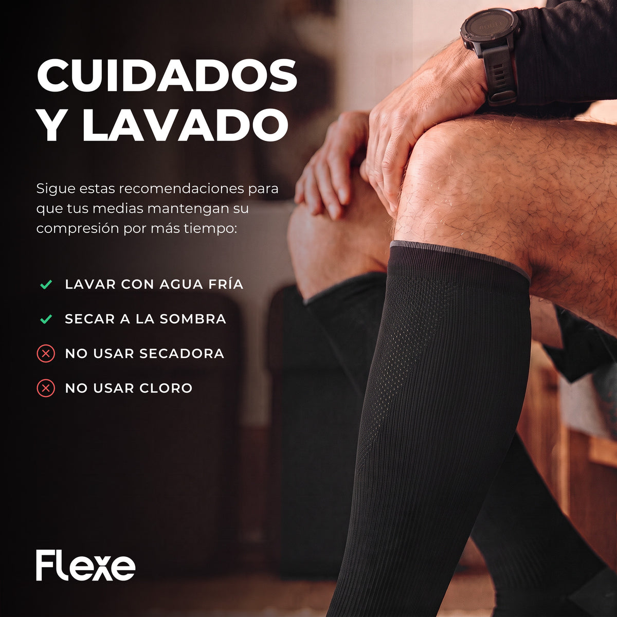 Cómo lavar y cuidar la media de compresión deportiva 15-20 mmHg